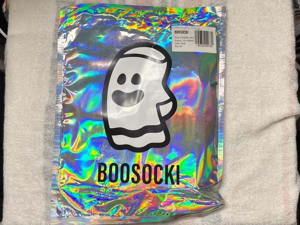 Boosocki Holidazed 2 Pack Ghost Crew Socks Size M